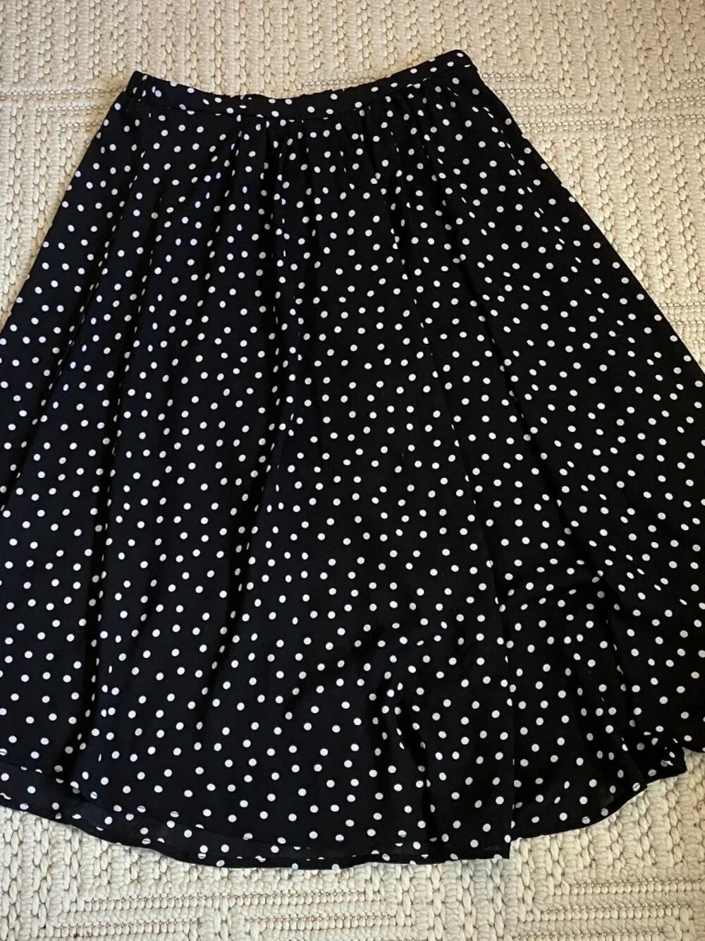Bobeau Polka Dot Flare Skirt